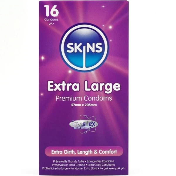 Skins Extra Large Kondome 16er Packung mit Vanilleduft