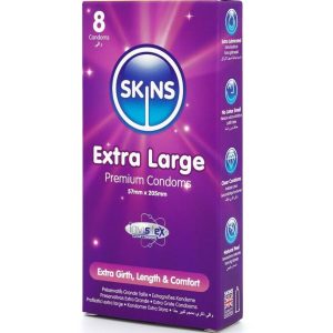 Skins Extra Large Condooms 8 stuks, 57 mm omtrek, 205 mm lengte Skins Extra Large Condooms 8 stuks, 57 mm omtrek, 205 mm lengte - Afbeelding 2