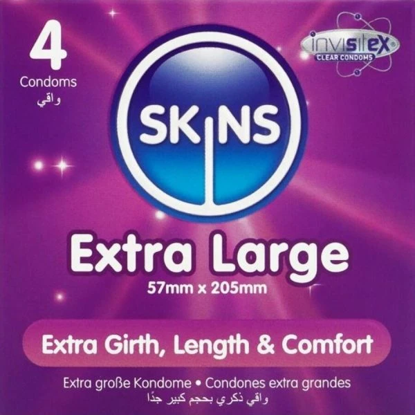 Skins Extra Large Condooms 4-pack met vanillegeur