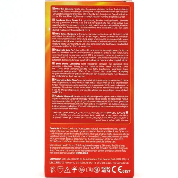 Skins Ultra Thin Kondome 8er-Pack, ultradünn