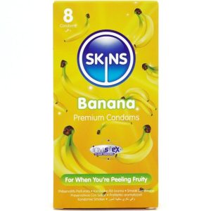 Skins Condooms met bananensmaak, 8 stuks Skins Condooms met bananensmaak, 8 stuks - Afbeelding 1