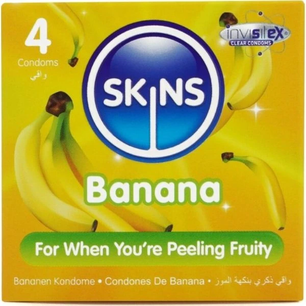 Skins Banana Premium Condooms 4-pack met smaak