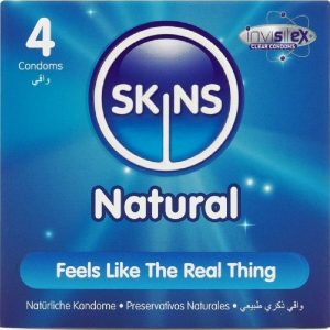 Skins Natural Condooms 4-pack, ultradun, met vanillegeur Skins Natural Condooms 4-pack, ultradun, met vanillegeur - Afbeelding 1