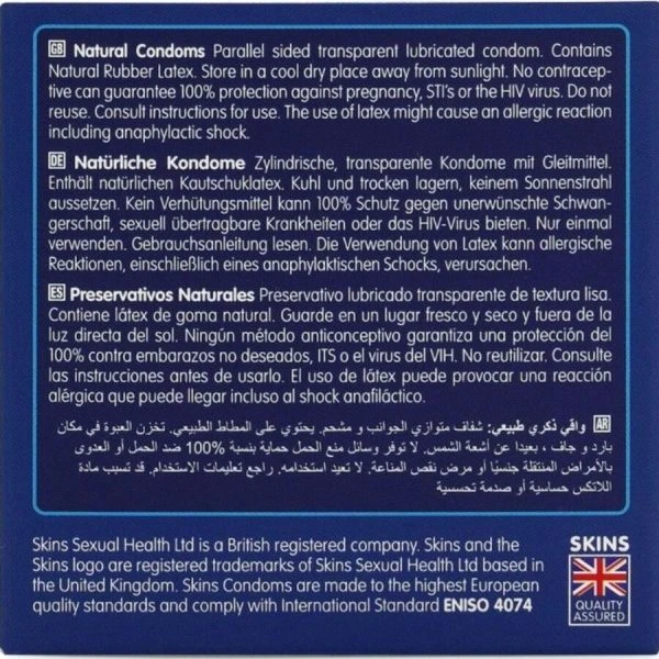 Skins Natural Condooms 4-pack, ultradun, met vanillegeur