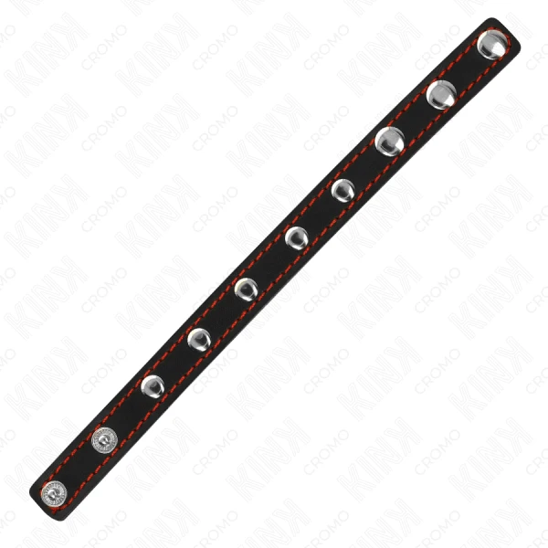 Kink Ring Power Penisring van leer met druksluiting rood