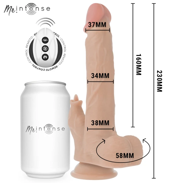 MR. Intense High Tech Realistische Vibrator Redford met Op-en-neerfunctie, 23 cm MR. Intense High Tech Realistische Vibrator Redford met Op-en-neerfunctie, 23 cm