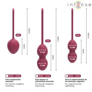 Intense Health Kegel Charli Kegel Ball Set 3-delig Bordeaux Intense Health Kegel Charli Kegel Ball Set 3-delig Bordeaux - Afbeelding 5