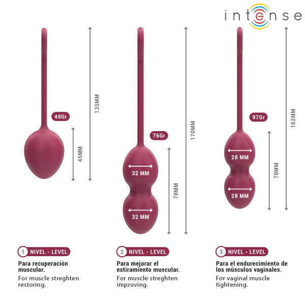Intense Health Kegel Charli Kegel Ball Set 3-delig Bordeaux