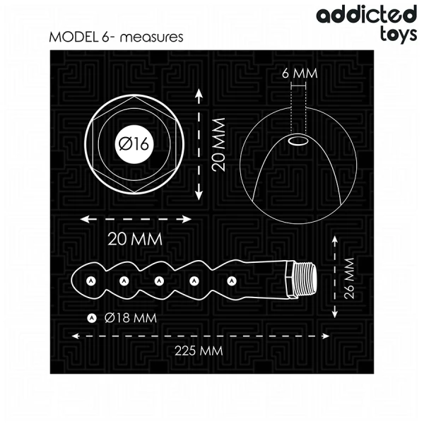 Addicted Toys Anal Cleaner Model 6 with Universal Adapter, 225 mm