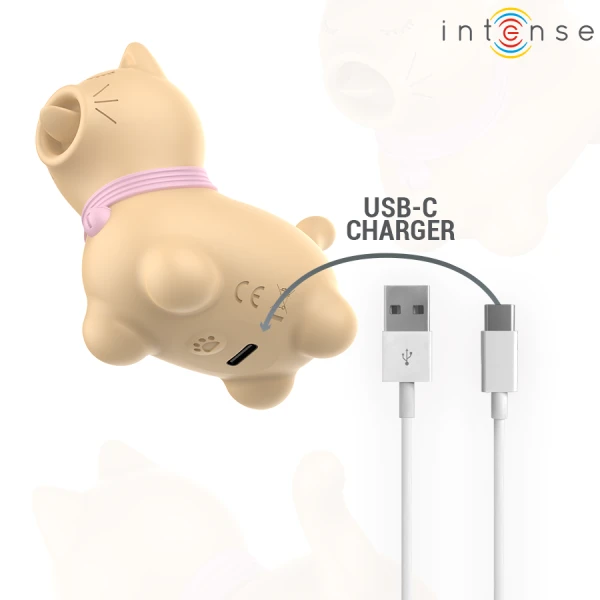 Intense FUN Toys Opzetvibrator Toulouse Stimulator met 360° roterende tong, geel