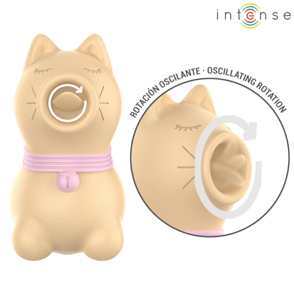Intense FUN Toys Opzetvibrator Toulouse Stimulator met 360° roterende tong, geel