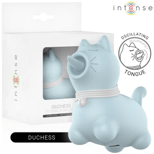 Intense FUN Toys Auflegevibrator Duchess Stimulator mit rotierender Zunge 360° Blau