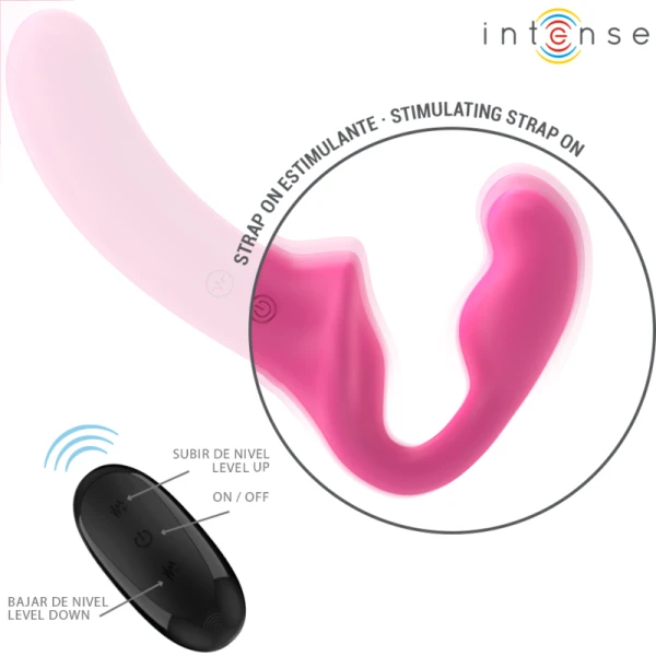 Intense AMY dubbelvibrator 20 cm met afstandsbediening roze