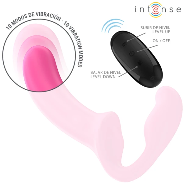 Intense AMY dubbelvibrator 20 cm met afstandsbediening roze