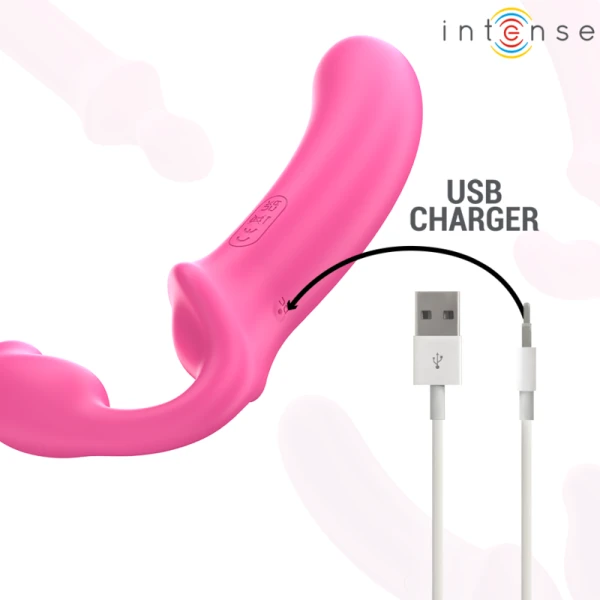 Intense AMY dubbelvibrator 20 cm met afstandsbediening roze