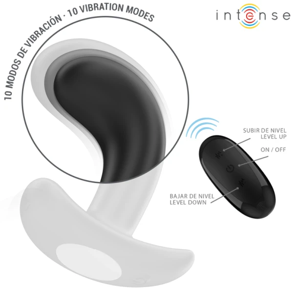 Intense Anal Toys Anal Plug Chandler with 10 Vibrations and Remote Control, black