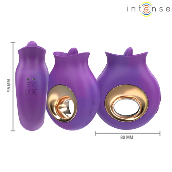 Intense FUN Toys Tuli Clitorisstimulator met 9 trillingen en 9 oscillaties paars