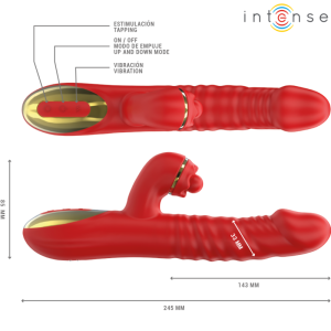 Intense Thalia Vibrator met stootfunctie en clitorisstimulator rood Intense Thalia Vibrator met stootfunctie en clitorisstimulator rood - Afbeelding 3