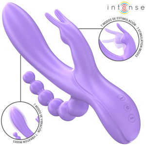 Intense High Tech Miko Drievoudige Vibrator Rabbit & Stimulator & Anaal 7 Trillingen Paars Intense High Tech Miko Drievoudige Vibrator Rabbit & Stimulator & Anaal 7 Trillingen Paars - Afbeelding 2