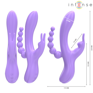 Intense High Tech Miko Drievoudige Vibrator Rabbit & Stimulator & Anaal 7 Trillingen Paars Intense High Tech Miko Drievoudige Vibrator Rabbit & Stimulator & Anaal 7 Trillingen Paars - Afbeelding 3