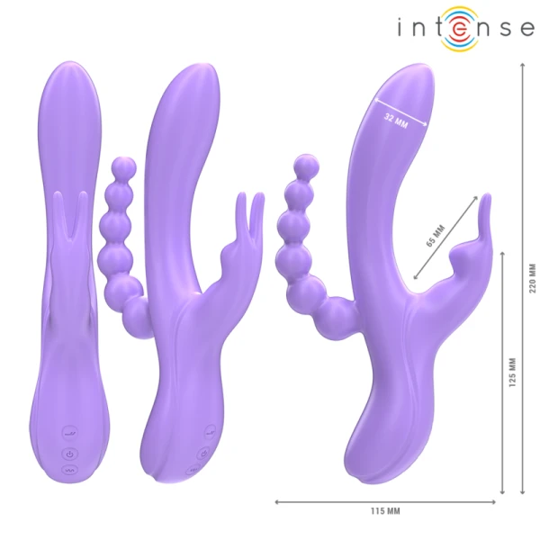 Intense High Tech Miko Drievoudige Vibrator Rabbit & Stimulator & Anaal 7 Trillingen Paars Intense High Tech Miko Drievoudige Vibrator Rabbit & Stimulator & Anaal 7 Trillingen Paars