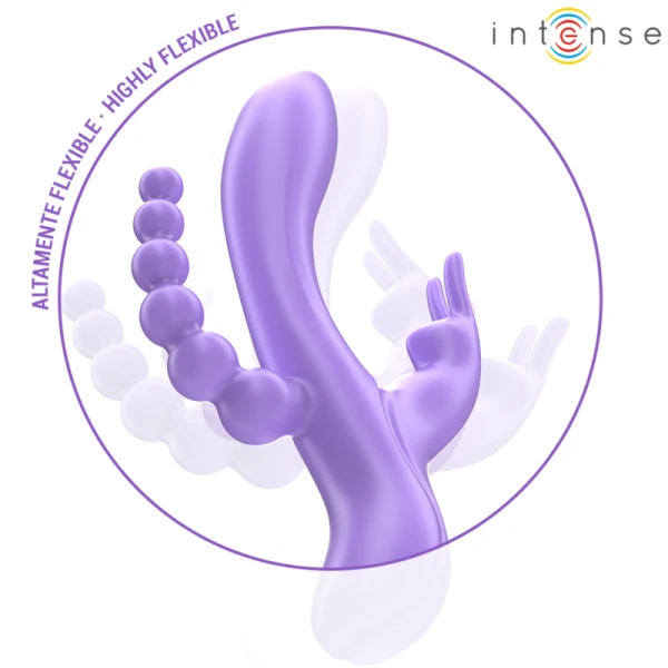 Intense High Tech Miko Drievoudige Vibrator Rabbit & Stimulator & Anaal 7 Trillingen Paars Intense High Tech Miko Drievoudige Vibrator Rabbit & Stimulator & Anaal 7 Trillingen Paars