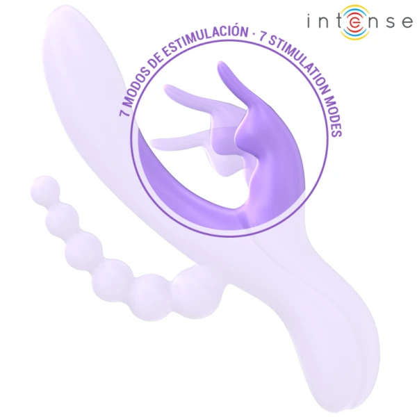 Intense High Tech Miko Drievoudige Vibrator Rabbit & Stimulator & Anaal 7 Trillingen Paars Intense High Tech Miko Drievoudige Vibrator Rabbit & Stimulator & Anaal 7 Trillingen Paars