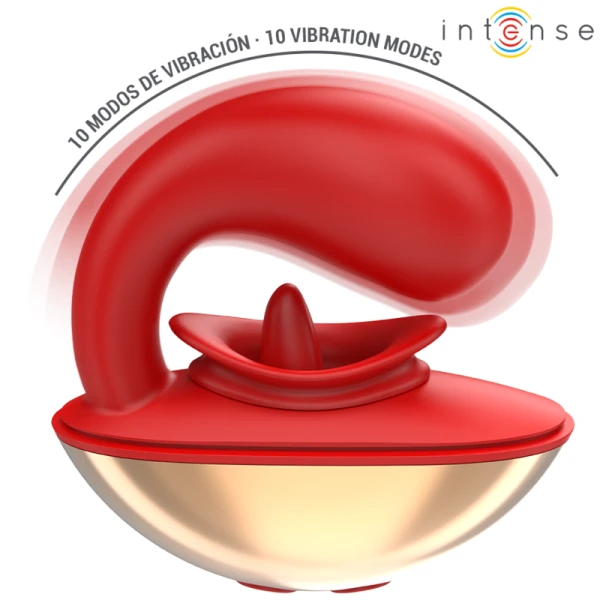 Intense Mariah U-vormige vibrator en stimulator 10 trillingen rood Intense Mariah U-vormige vibrator en stimulator 10 trillingen rood