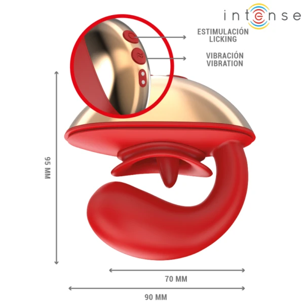 Intense Mariah U-vormige vibrator en stimulator 10 trillingen rood Intense Mariah U-vormige vibrator en stimulator 10 trillingen rood