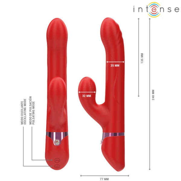 Intense High Tech Lele Multifunctionele Vibrator met Rotatie en Oscillatie Intense High Tech Lele Multifunctionele Vibrator met Rotatie en Oscillatie