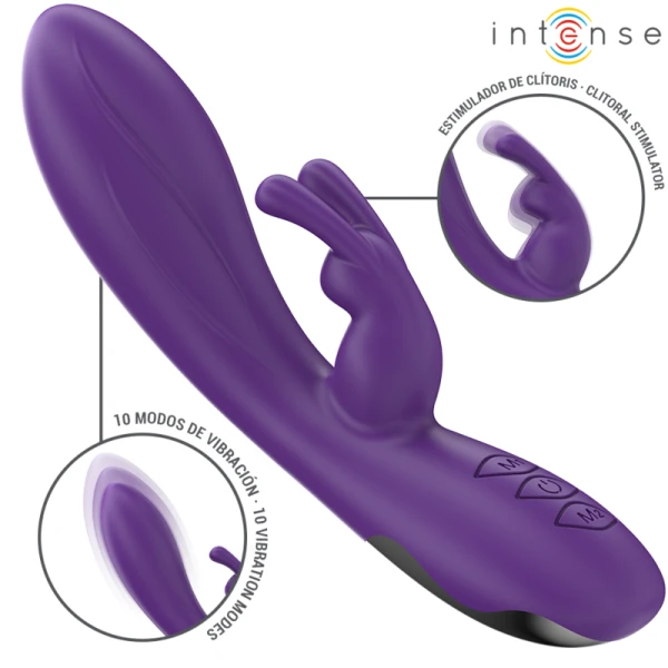 Intense High Tech Rabbit-Vibrator Randall met 10 standen paars Intense High Tech Rabbit-Vibrator Randall met 10 standen paars