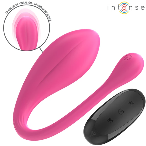 Intense U-Vibrator Janice met dubbele stimulatie en afstandsbediening, roze