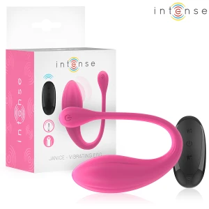 Intense U-Vibrator Janice met dubbele stimulatie en afstandsbediening, roze