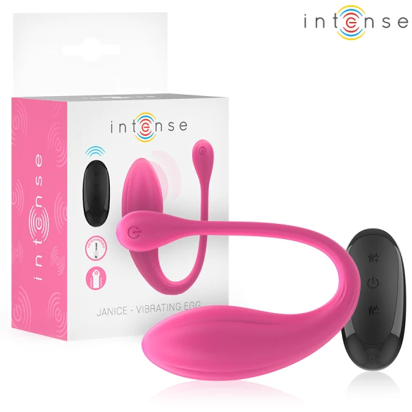 Intense U-Vibrator Janice met dubbele stimulatie en afstandsbediening, roze