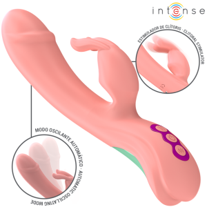 Intense Rachel Rabbit Vibrator met 5 modi en oscillatie, Roze Intense Rachel Rabbit Vibrator met 5 modi en oscillatie, Roze - Afbeelding 2