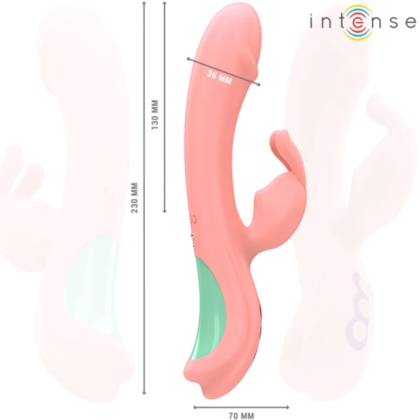 Intense Rachel Rabbit Vibrator met 5 modi en oscillatie, Roze