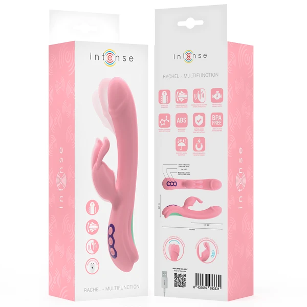 Intense Rachel Rabbit Vibrator met 5 modi en oscillatie, Roze