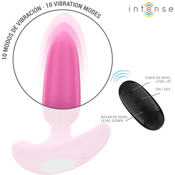 Intense Anal Toys Anaalplug Ross met 10 Trillingsstanden en Afstandsbediening, roze
