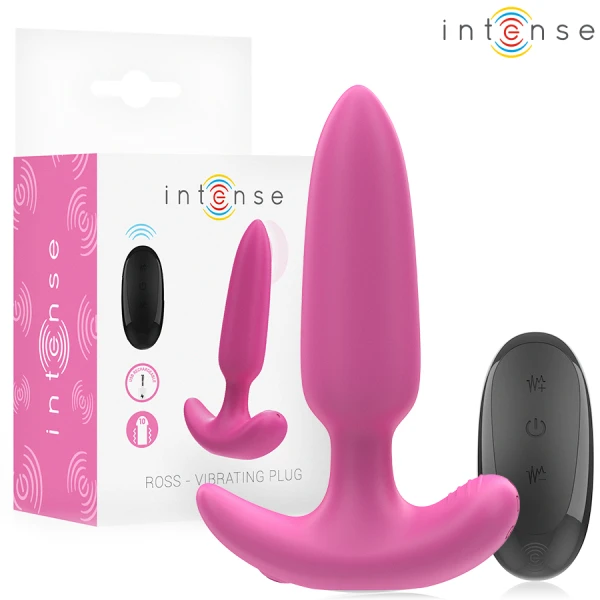 Intense Anal Toys Anaalplug Ross met 10 Trillingsstanden en Afstandsbediening, roze
