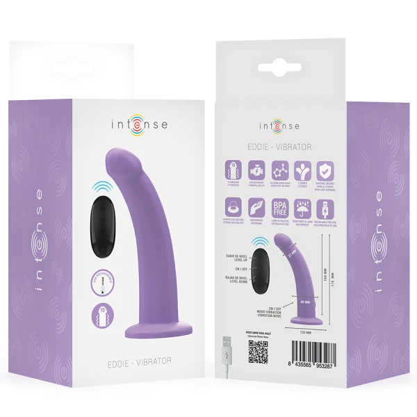 Intense Eddie Vibrator 17,5 cm met afstandsbediening, paars Intense Eddie Vibrator 17,5 cm met afstandsbediening, paars