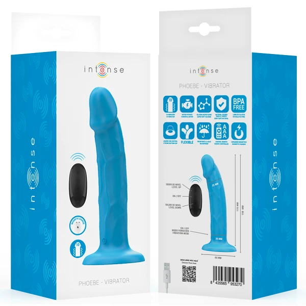 Intense Remote Control Vibrator Phoebe mit 10 Modi und Fernbedienung, Blau
