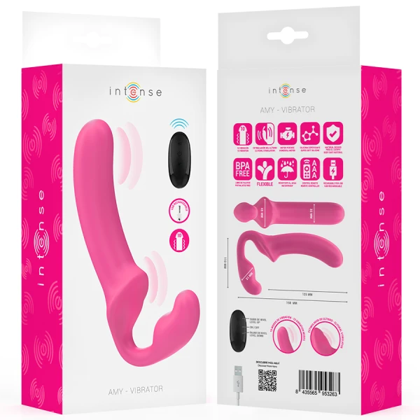 Intense AMY dubbelvibrator 20 cm met afstandsbediening roze