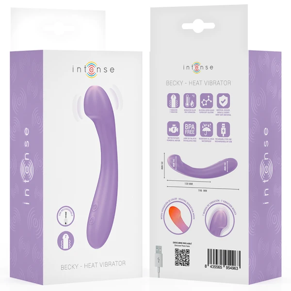 Intense High Tech Becky Vibrator 19 cm verwarmbaar met 7 standen paars