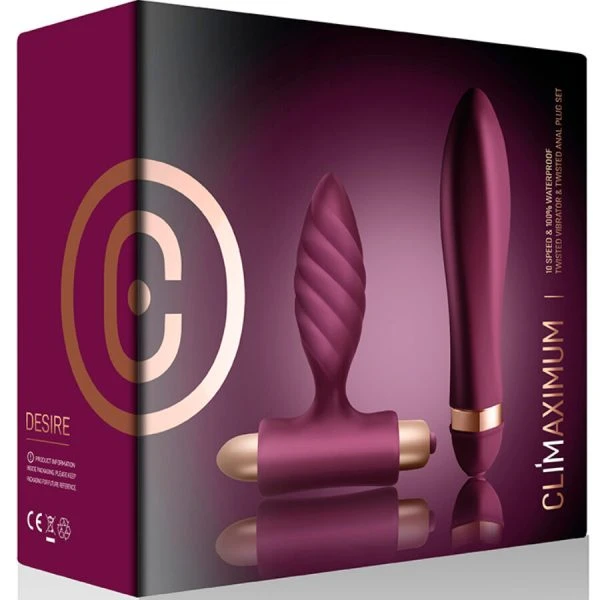 Climaximum Desire KIT Twisted Vibrator und Analplug Set