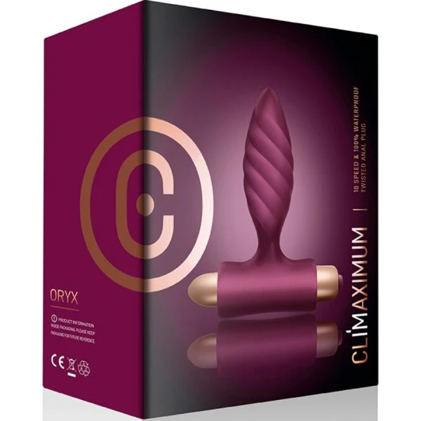 Climaximum Oryx Analvibrator met Spiraalpunt, Silicone Climaximum Oryx Analvibrator met Spiraalpunt, Silicone