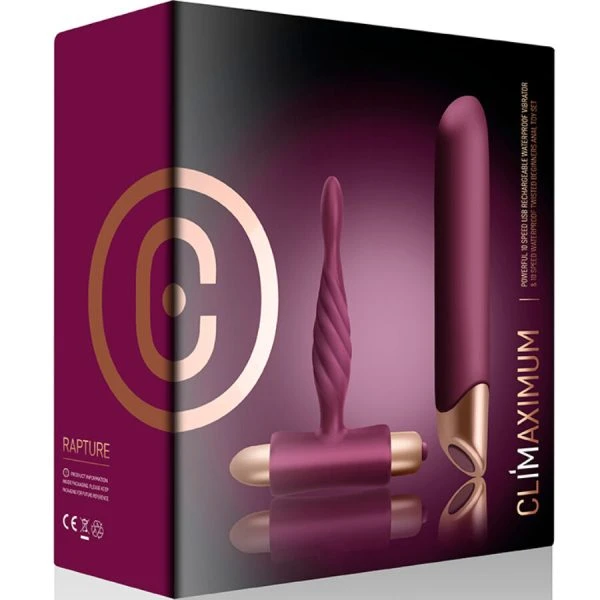 Climaximum Toy-Set Rapture Kit: Classic Vibrator and Anal Plug for Beginners