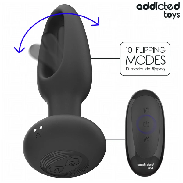 Addicted Toys Anaalvibrator met vibrerende tong en afstandsbediening