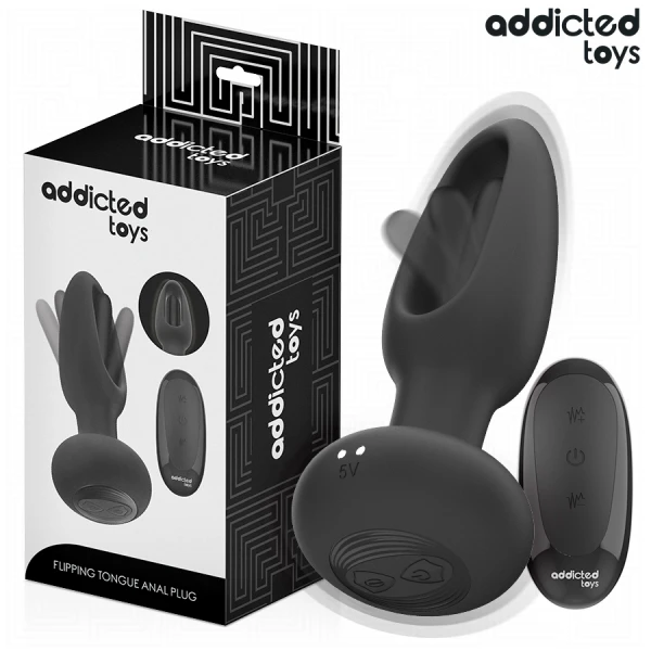 Addicted Toys Anaalvibrator met vibrerende tong en afstandsbediening