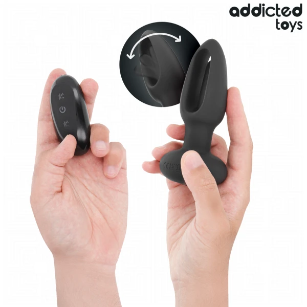 Addicted Toys Anaalvibrator met vibrerende tong en afstandsbediening