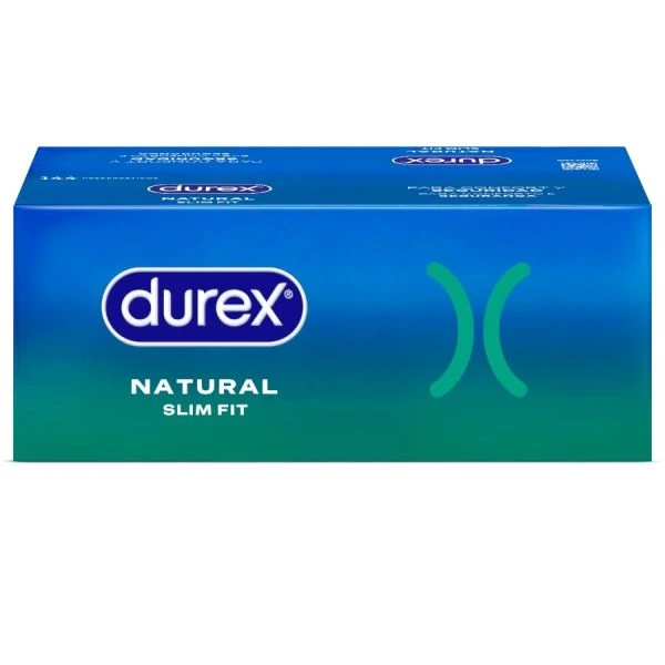 Durex Natural Slim Fit Kondome 144 Stück, Nennbreite 52 mm